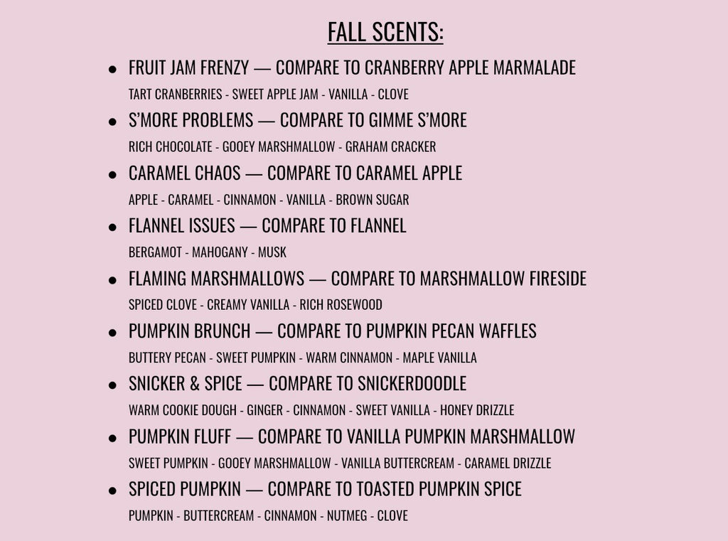 FALL Scented Full Size Wax Melts
