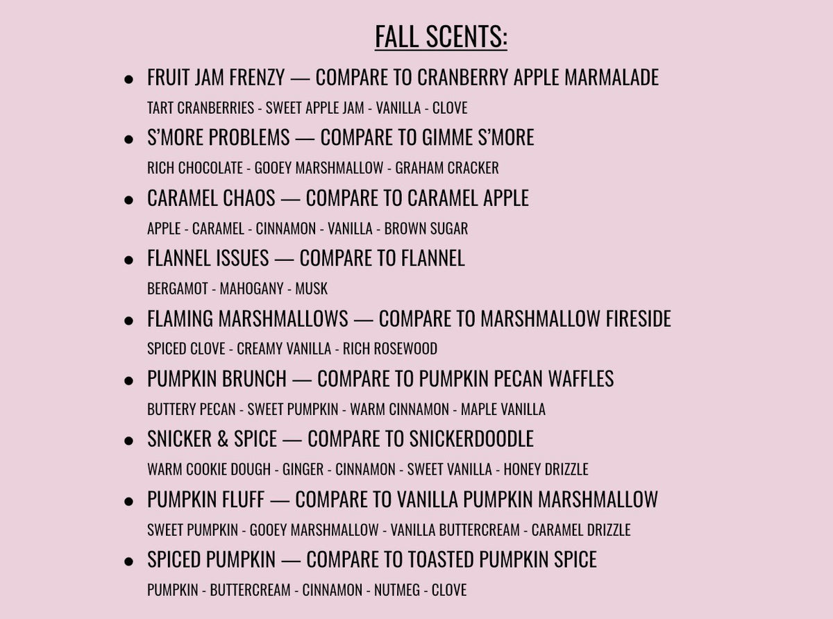 FALL Scented Full Size Wax Melts